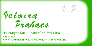 velmira prahacs business card